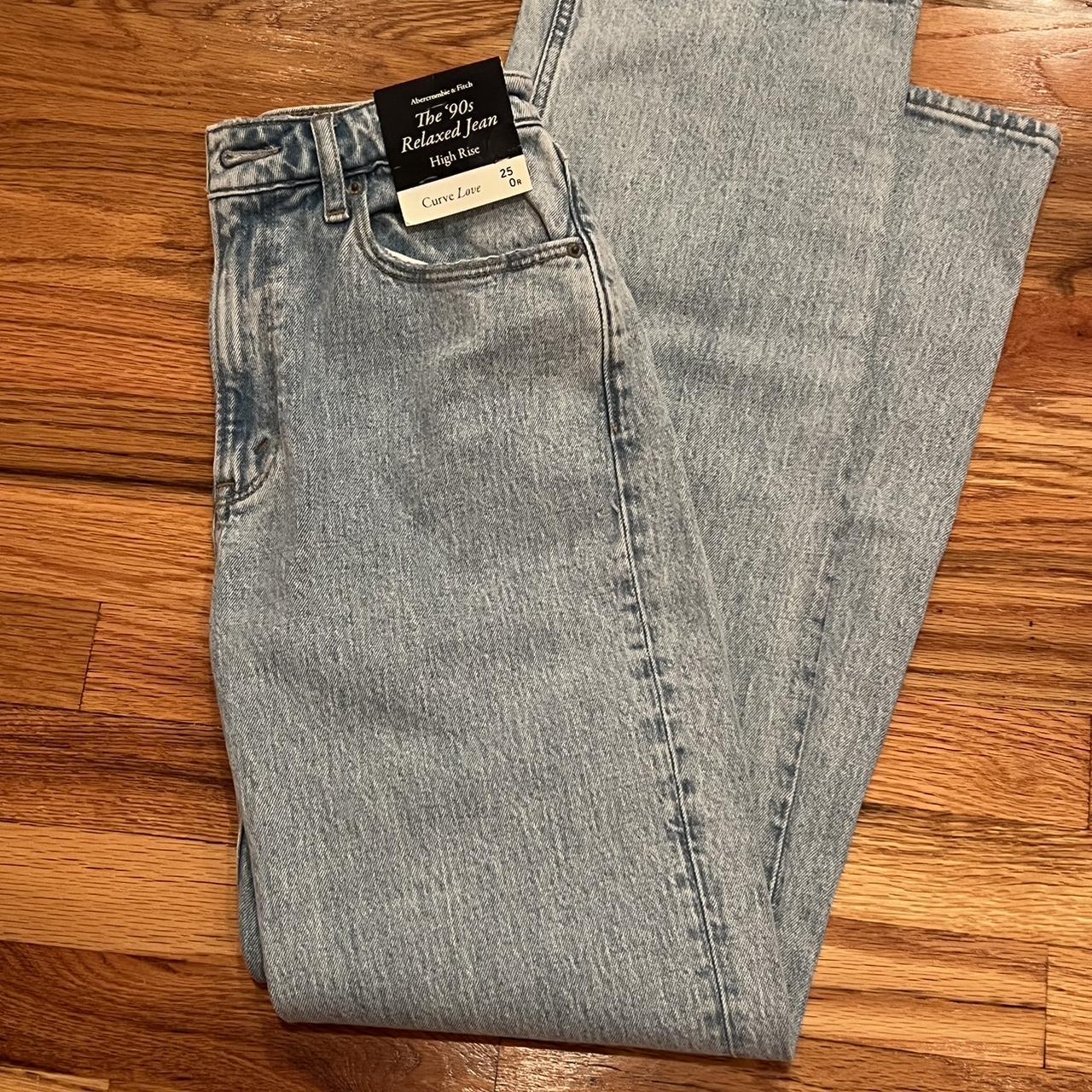 Abercrombie & Fitch Womens Silver The 90s Relaxed High Rise Jeans