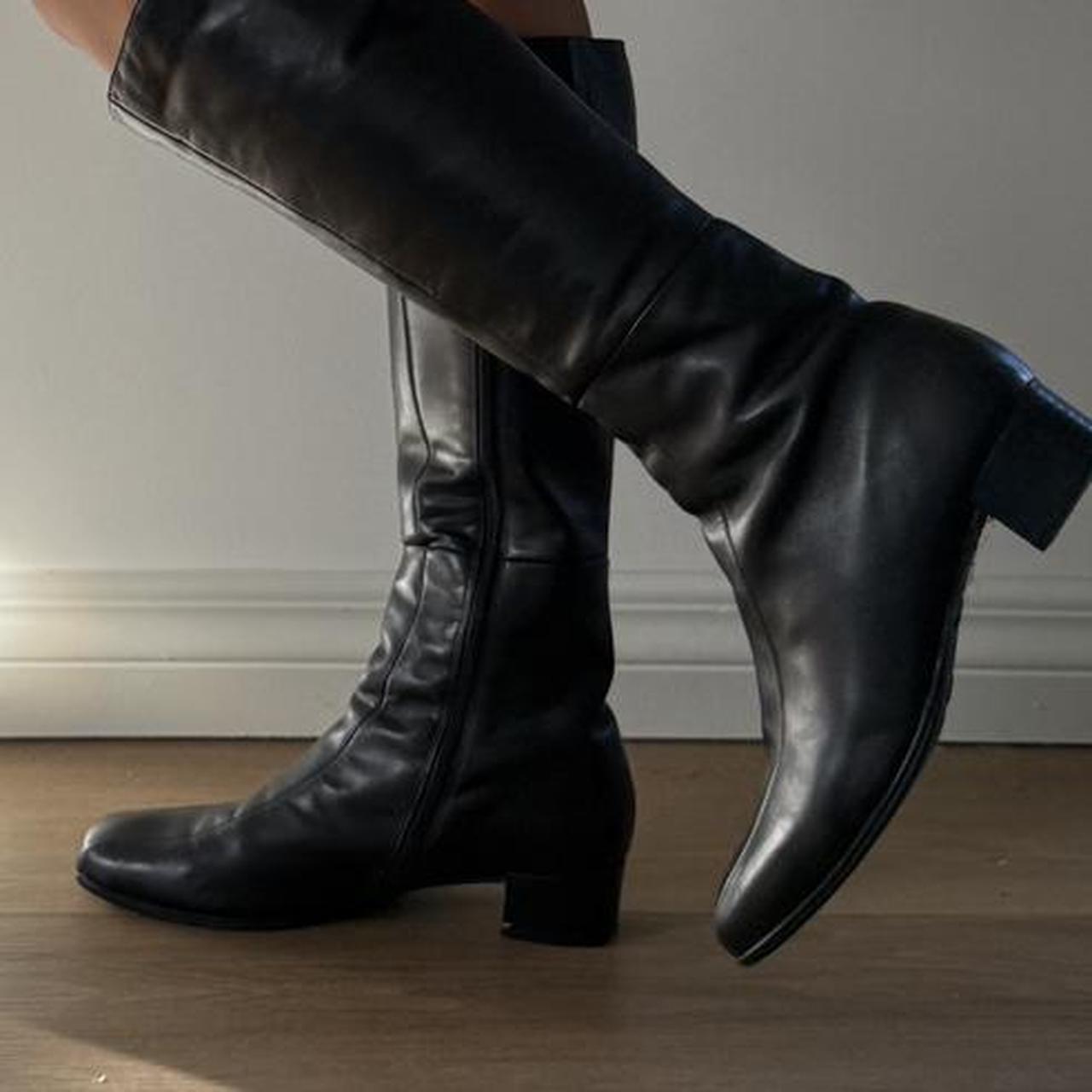genuine leather knee high boots