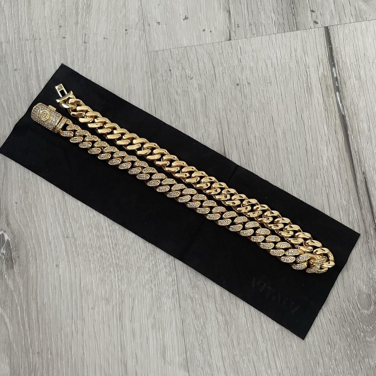 Cernucci gold diamond Cuban chain. Brandnew. Depop