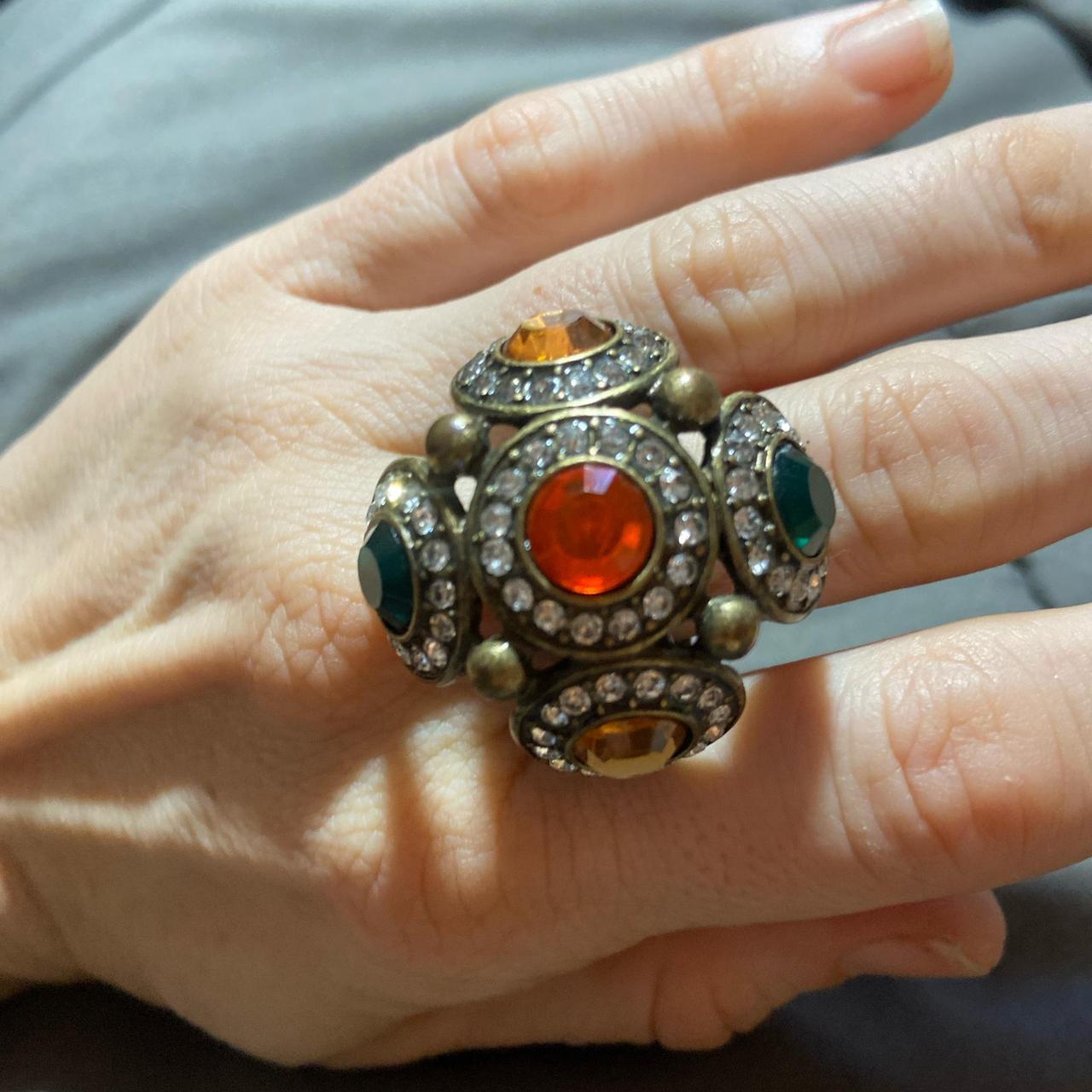 Women's Ring - Multi/Silver – Bedazzled multi-col… - image 1