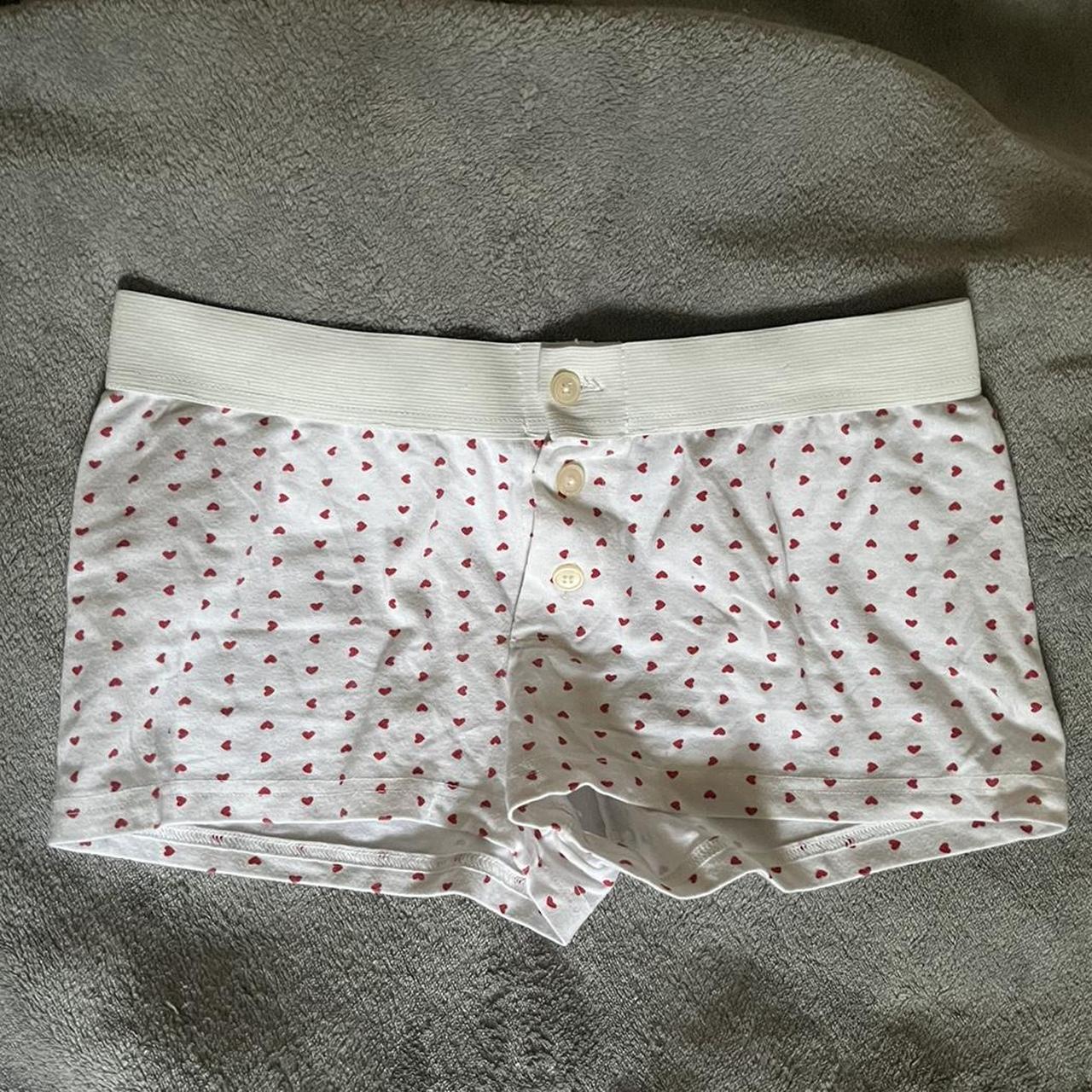 Brandy Melville Heart Boy Shorts! White shorts with - Depop