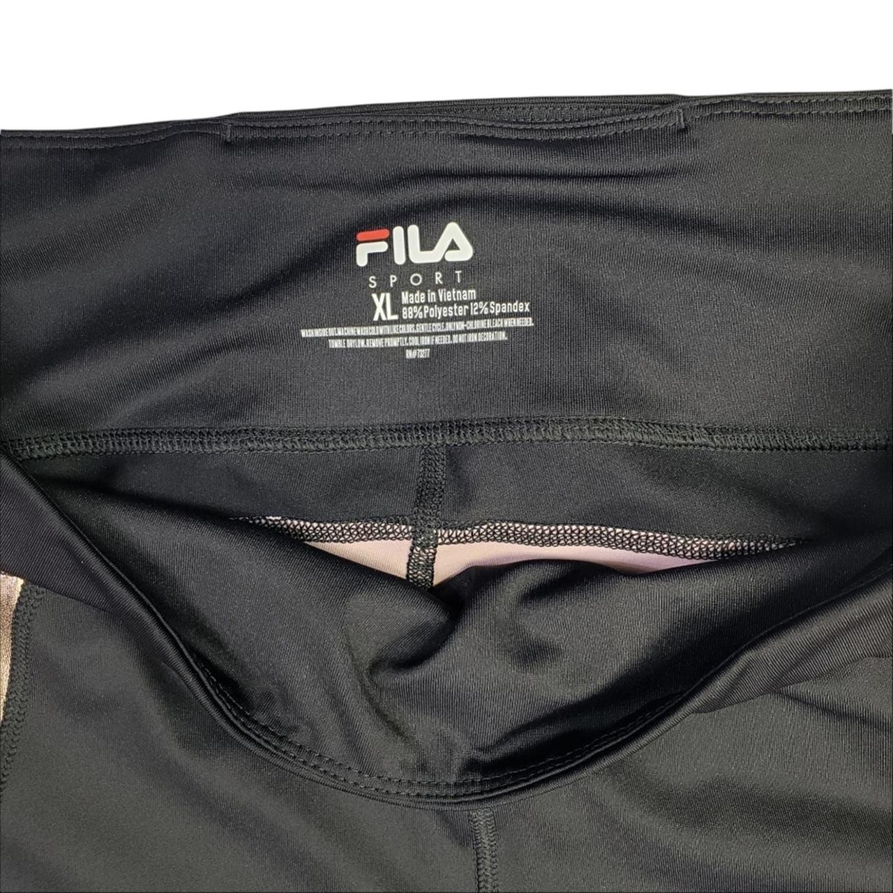 Fila Sport Leggings/Yoga Pants Size XL Black/Pink - Depop