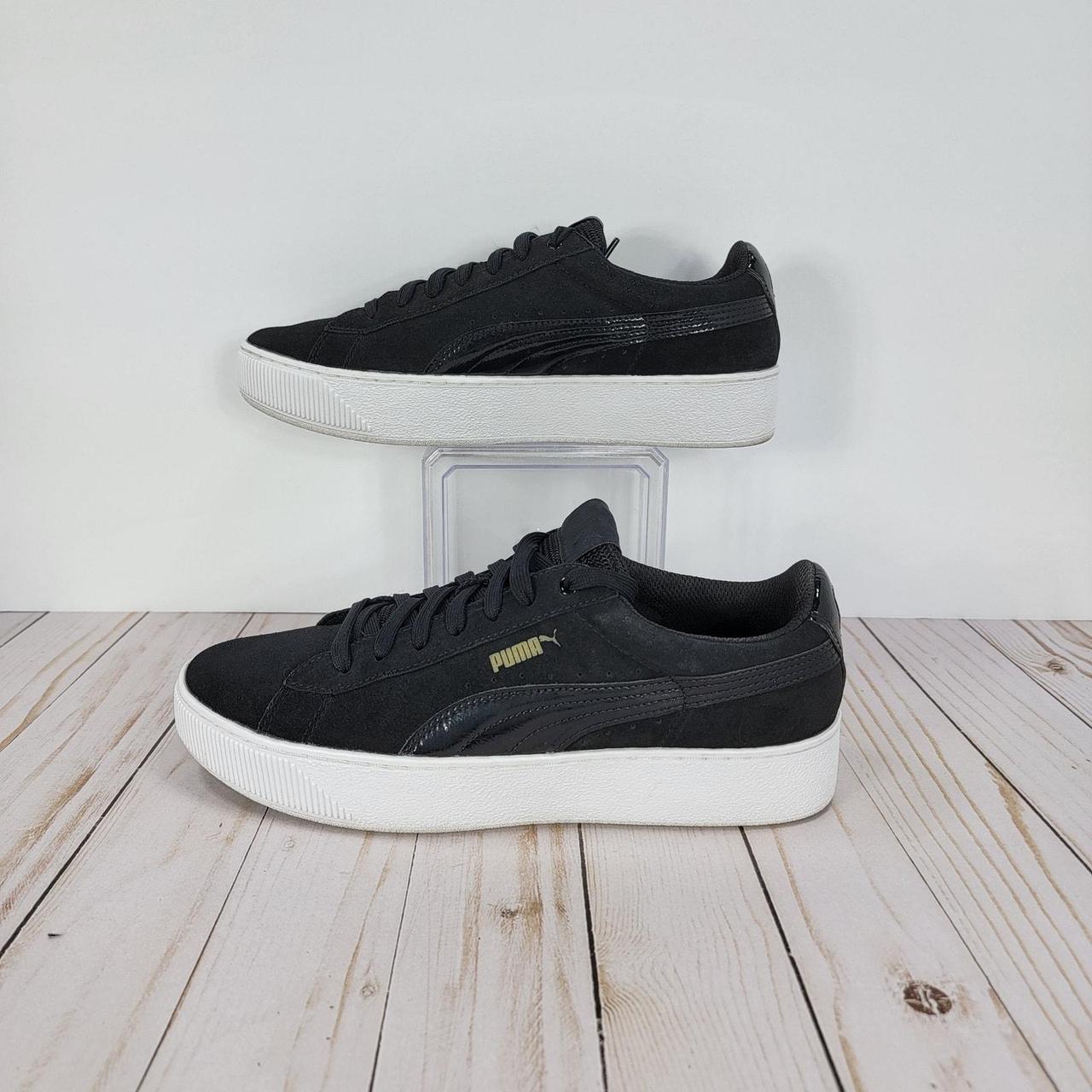 PUMA Women s Vikky Platform Sneakers Black Suede. Depop