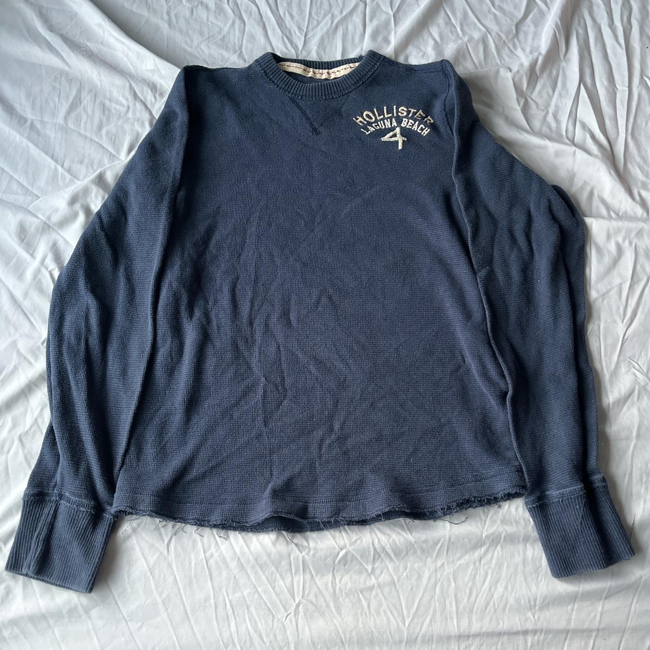 Hollister Co. Men's Grey and Red Jumper | Depop