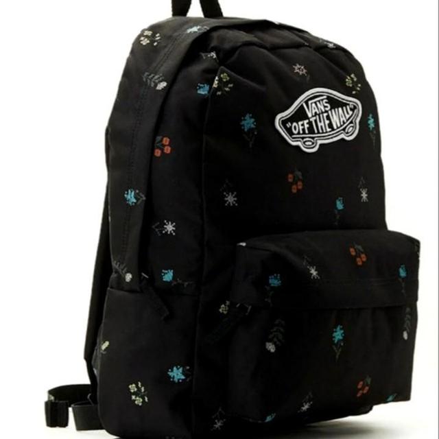 Vans black shop floral backpack