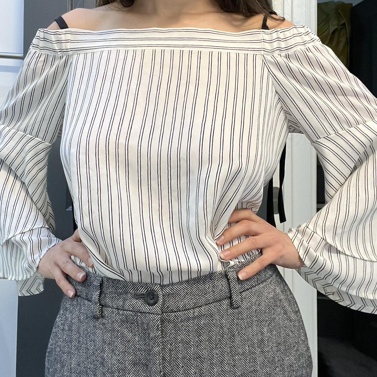 Loft striped hot sale blouse