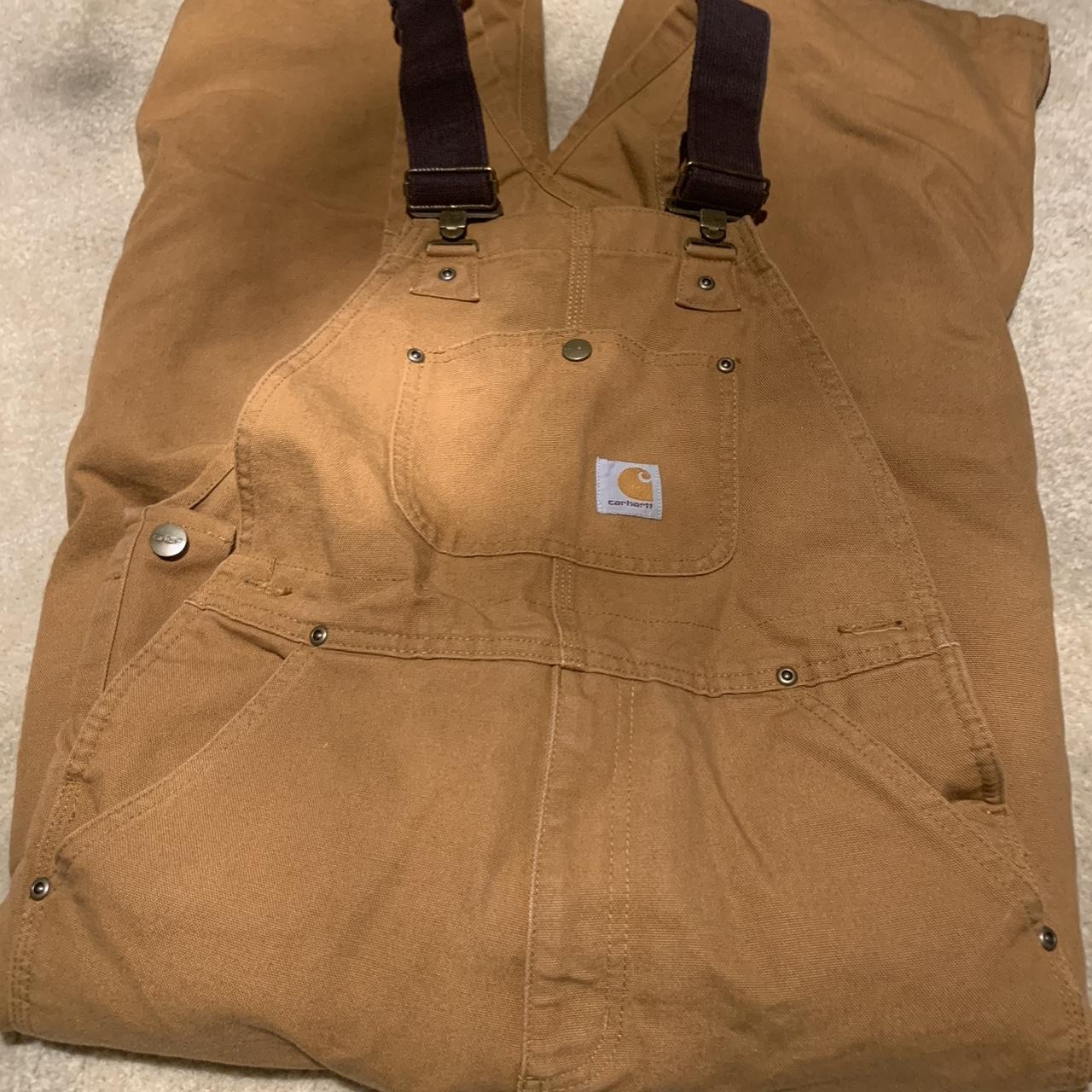 New Carhartt overalls Tan color Working zippers... - Depop