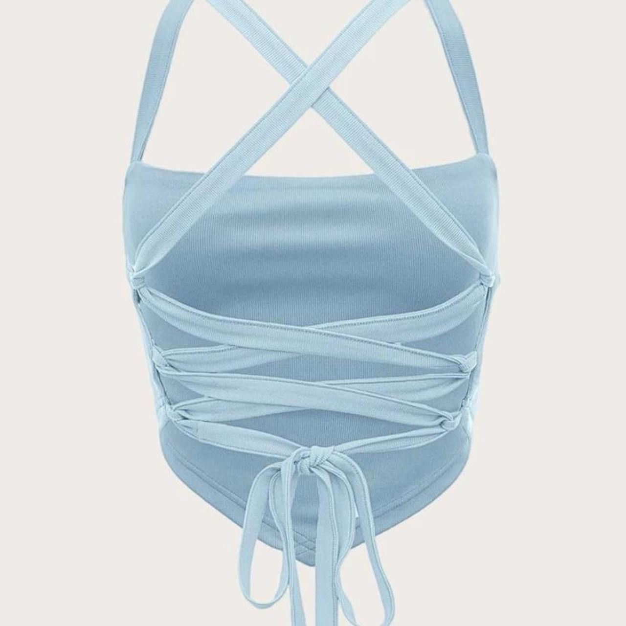 baby blue corset top from supre, so cute and... Depop