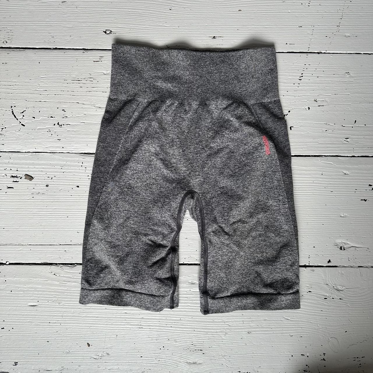 Gymshark Women's Grey and Pink Shorts Depop