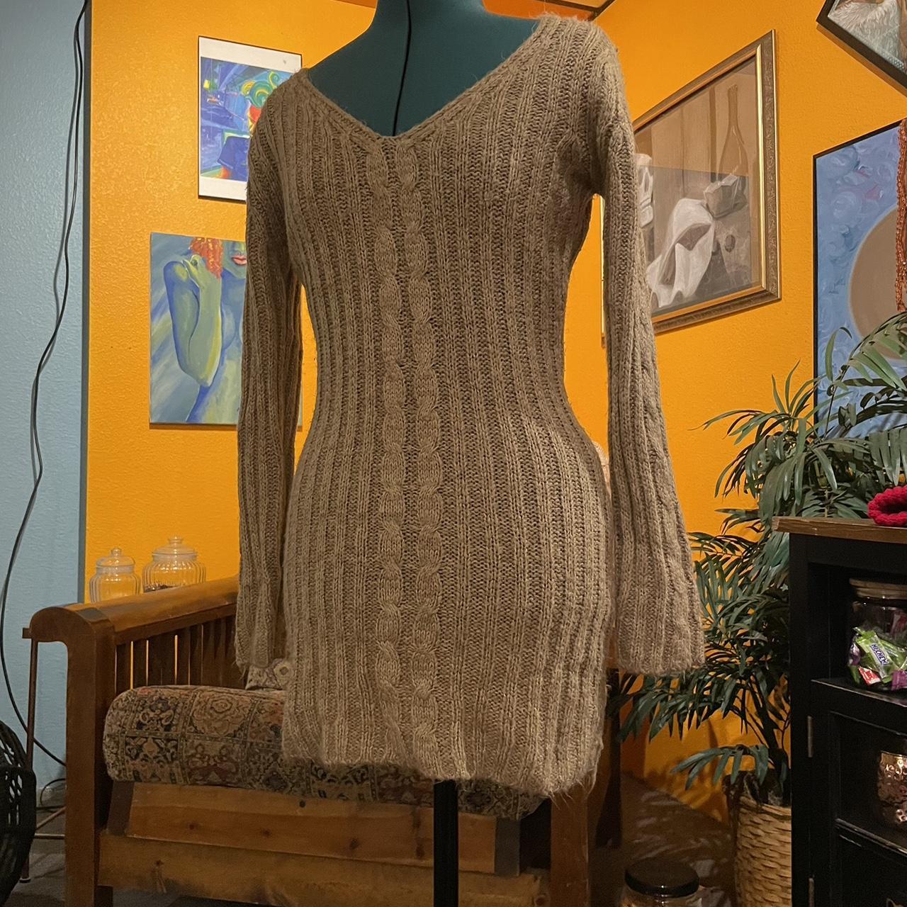 Tan sweater dress, I wore it a few times last winter... Depop