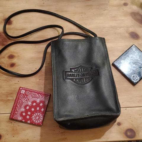 Harley davidson discount leather tote bag