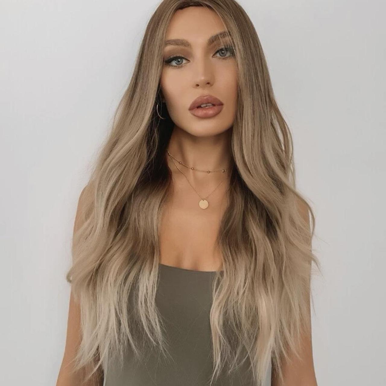 Long Curly Wavy Hair Wigs For Women With Synthetic... Depop