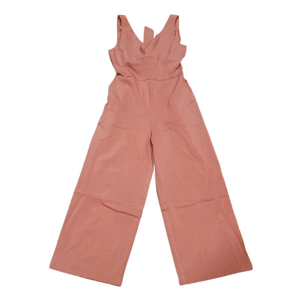 This Melloday Marsala V-Neck Open Back Jumpsuit Depop