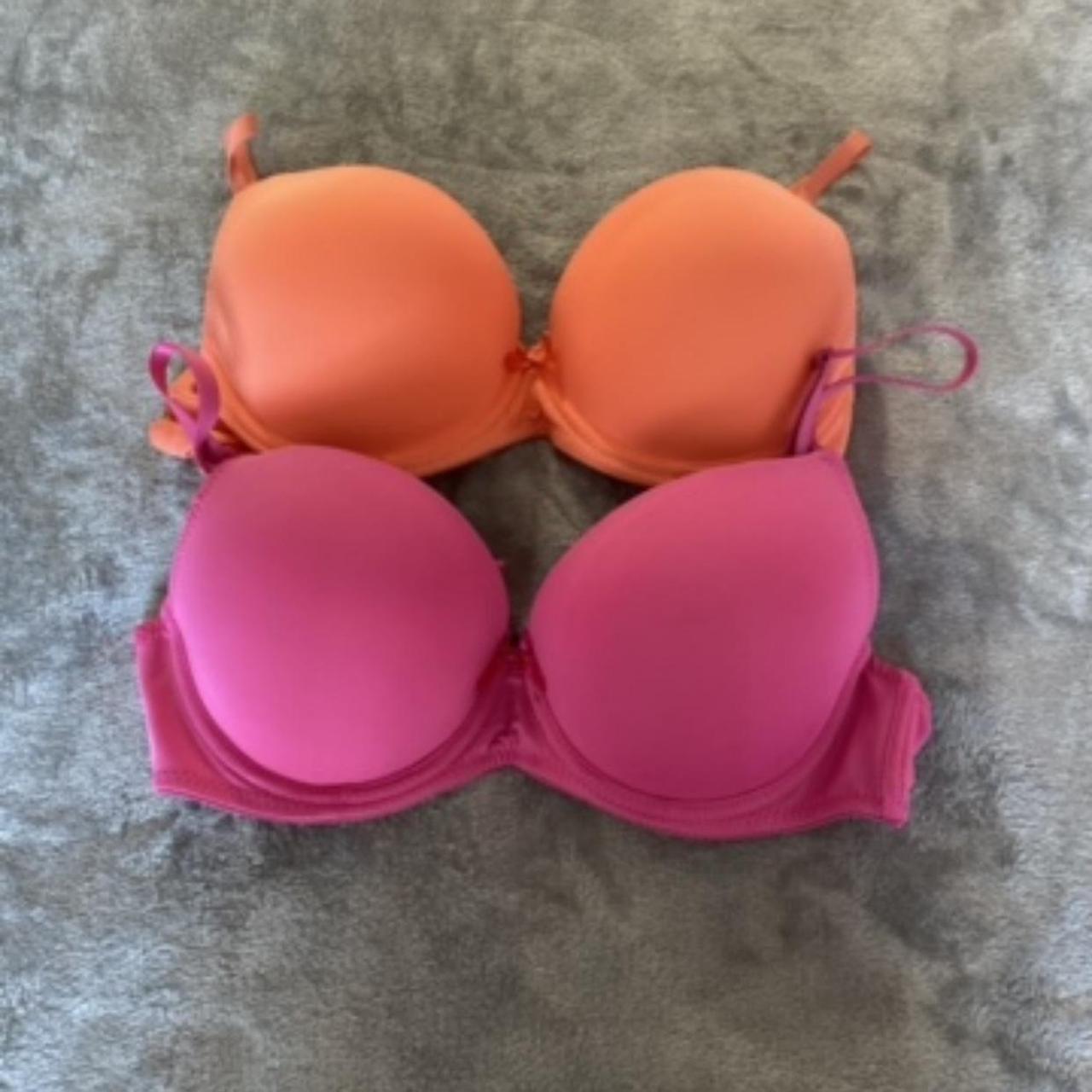 2 bra set 36C hot pink and bright orange push - Depop