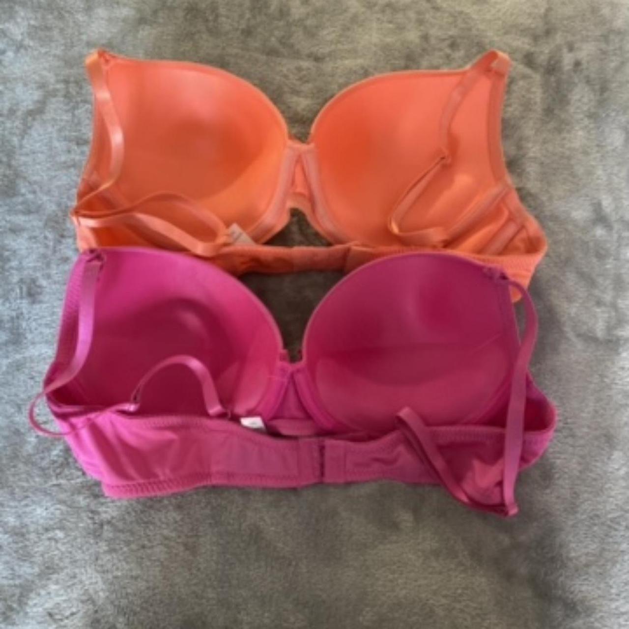 2 bra set 36C hot pink and bright orange push - Depop