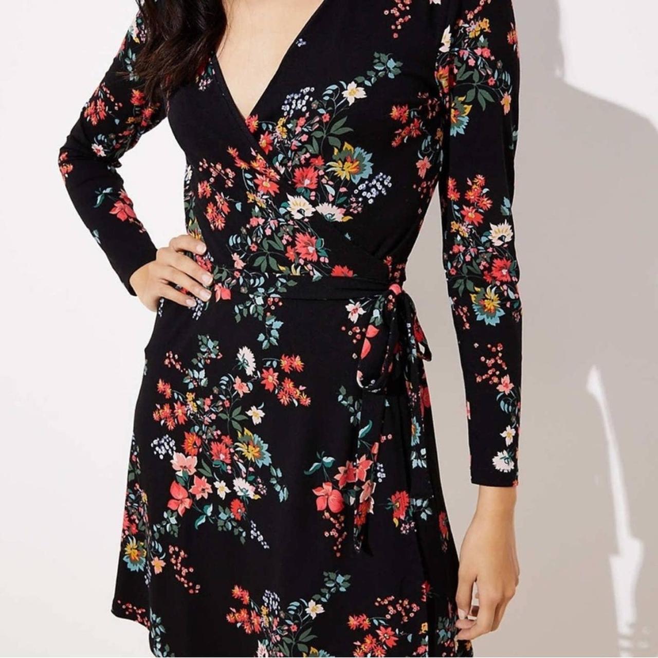 Loft black 2024 wrap dress