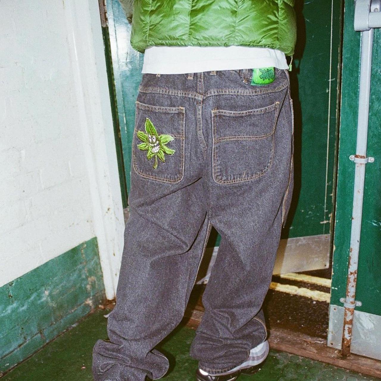 poser london jeans skunked size small bought but... - Depop