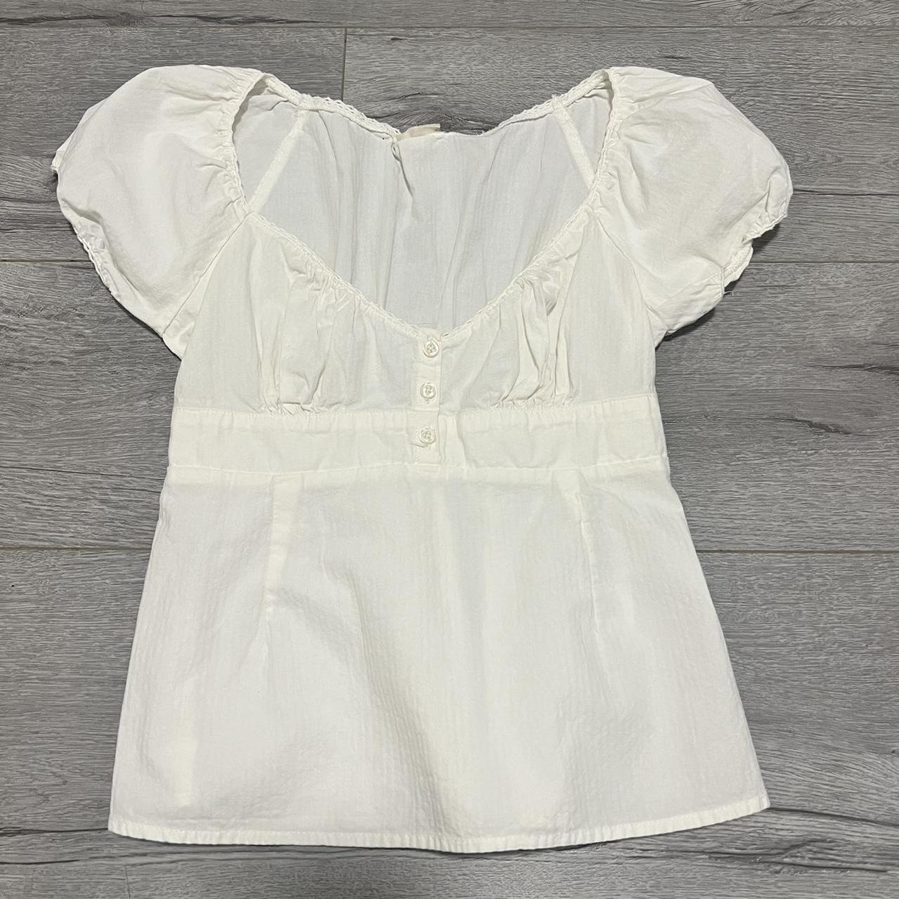 john galt brandy melville white blaire ruffle... - Depop