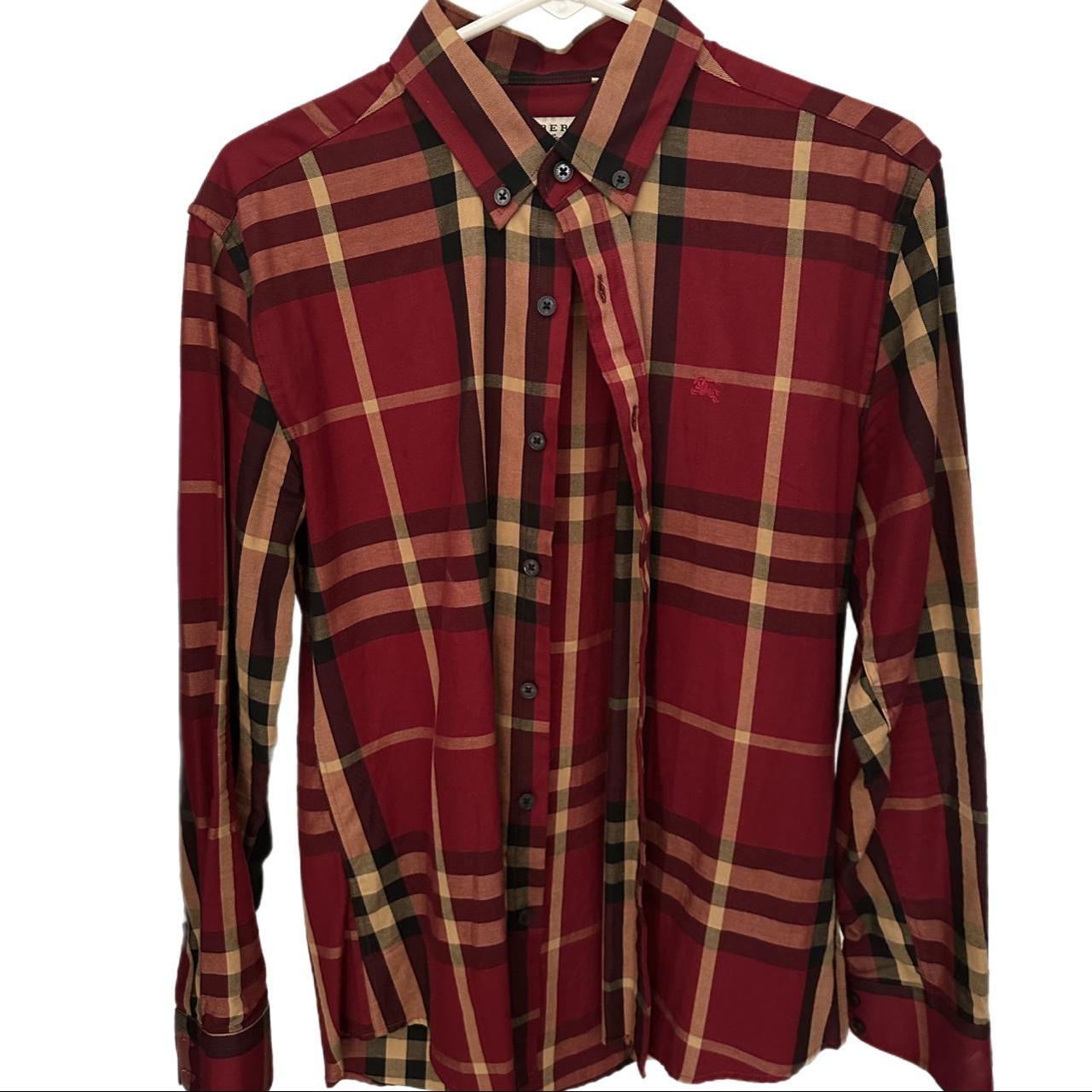 Burberry flannel hotsell shirt mens