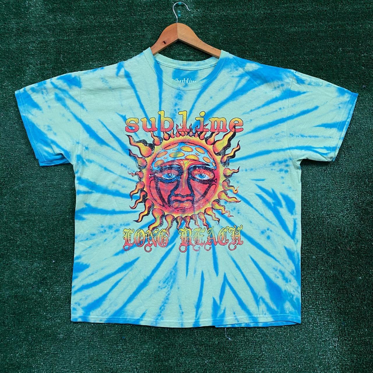 Urban Outfitters Men's Green and Blue Tshirt Depop