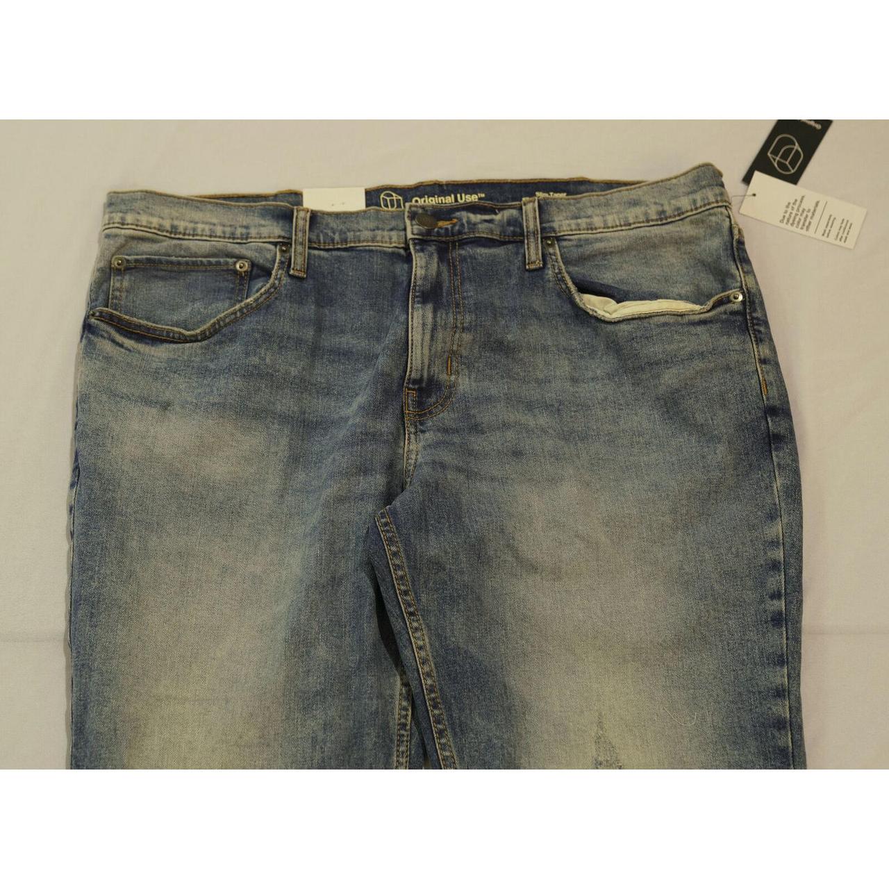 Original Use Men's Slim Taper Stretch Distressed... - Depop