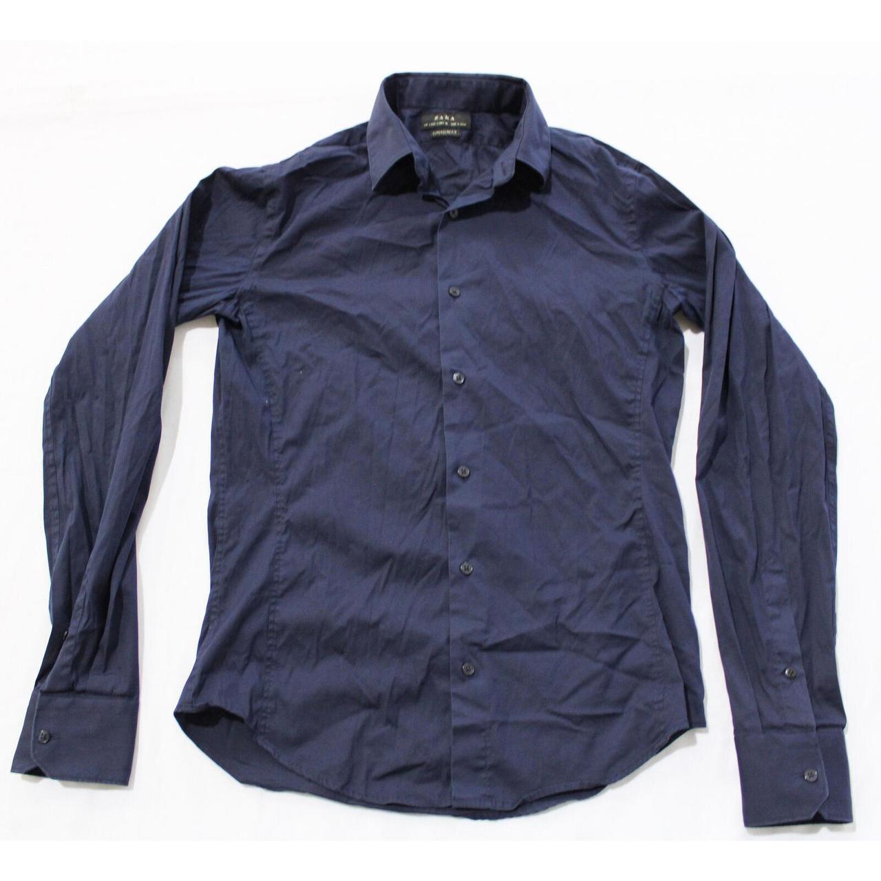 Zara Men's Navy and Blue Sweatshirt Depop