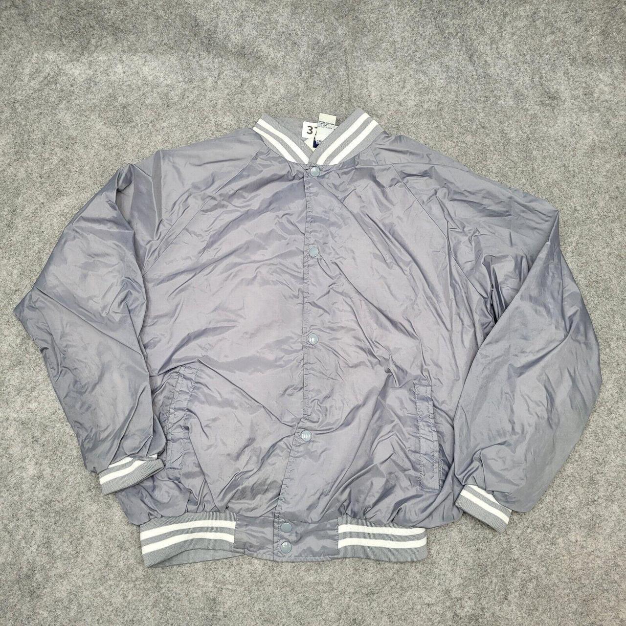 Vintage Blank Bomber Jacket Medium Gray... - Depop