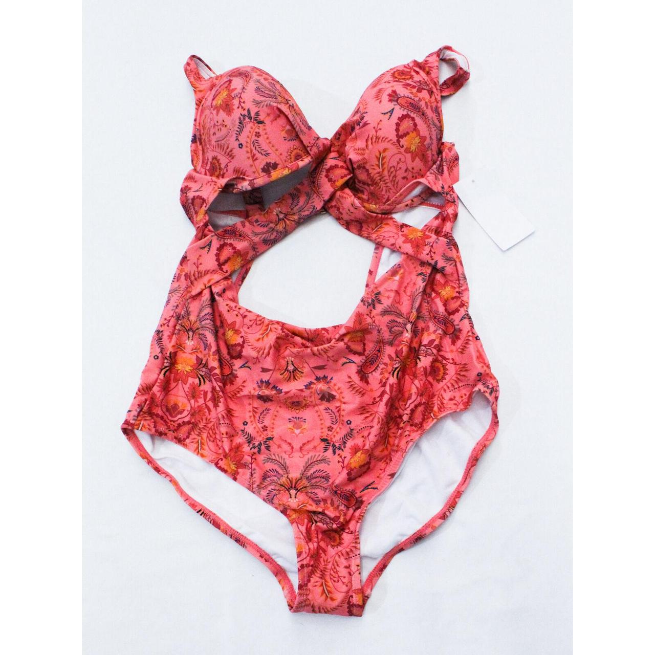 Meet. Curve Women's Paisley Print Cut Out One Piece... Depop