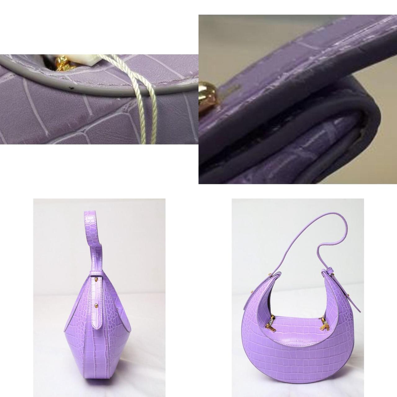 JW PEI Women's Croc Embossed Vegan Leather Rantan Bag JQ2 Purple Croc  One Size