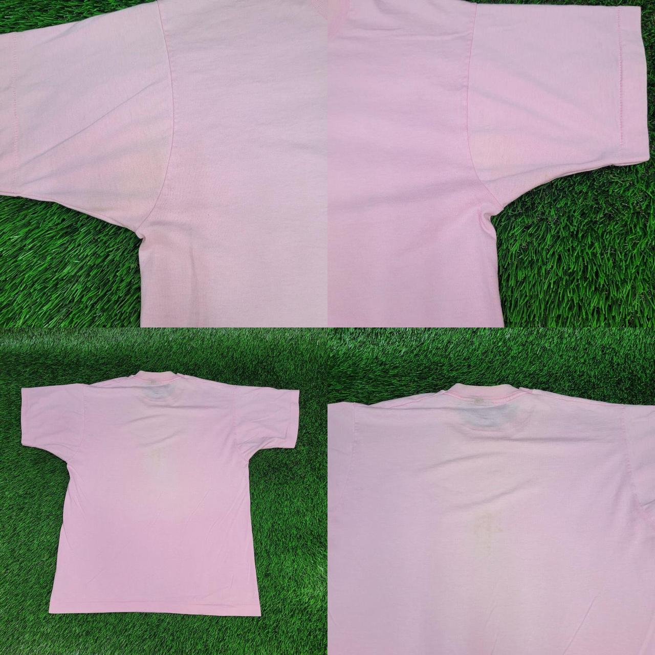 Vintage 80s 90s Screen-Stars Plain Blank Shirt Large Pink Single