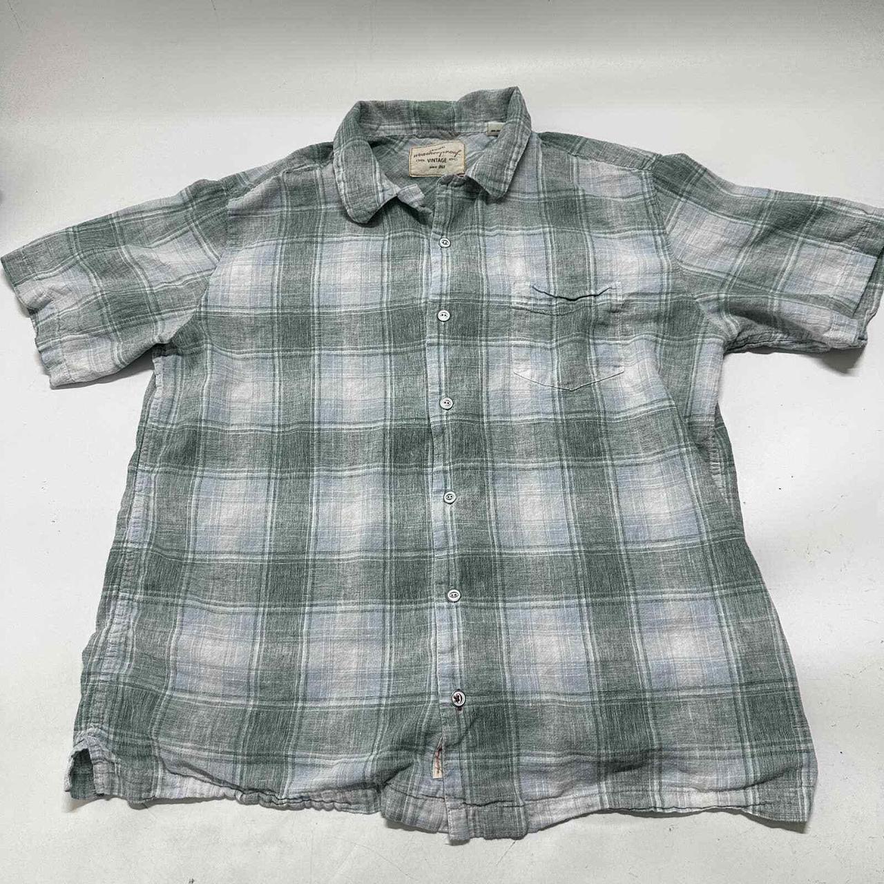 VINTAGE Flannel Shirt Adult XL Blue Plaid Back - Depop