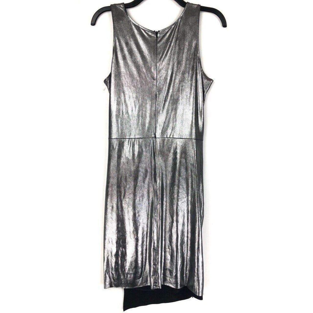 Love Ady Dress Women Size L Metallic Ruched Knee... - Depop