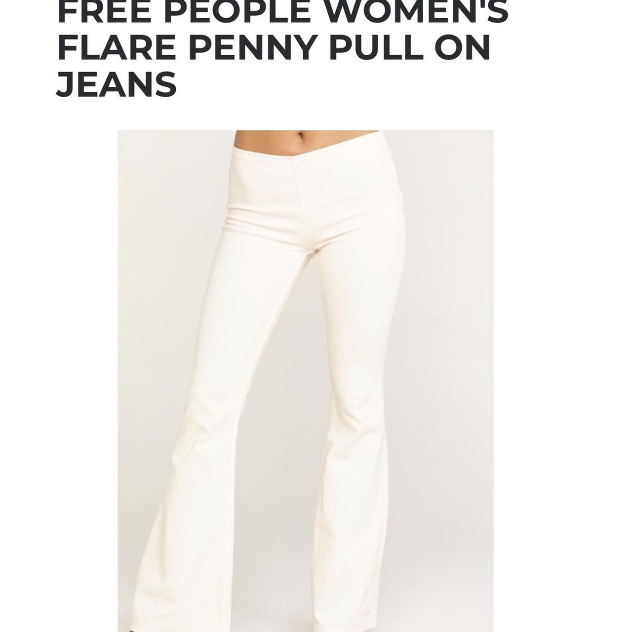 Free People Women's White and Cream Trousers Depop