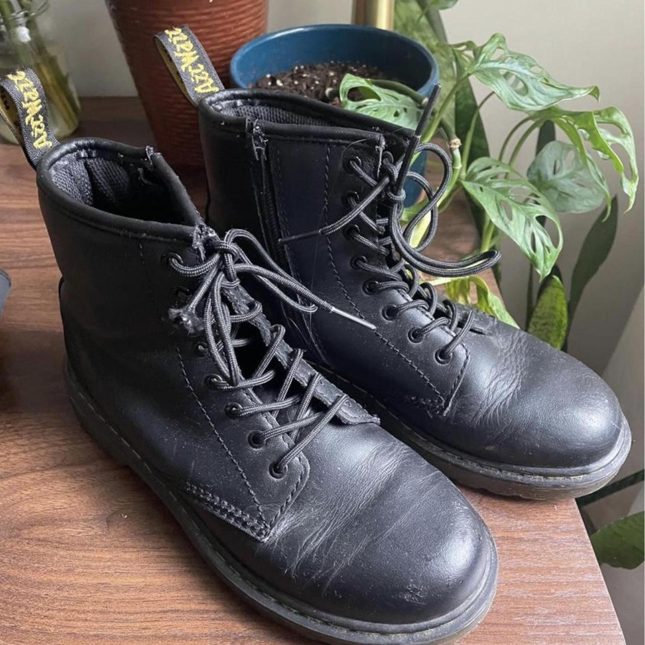 Black Dr Marten boots Size: 5 in womens / 4 in... - Depop