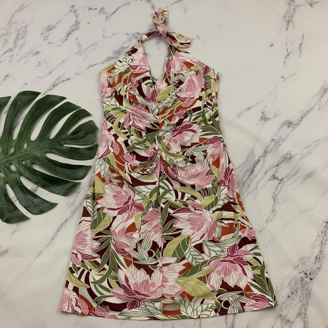 T Tadashi Shoji women's vintage y2k pink and green... - Depop