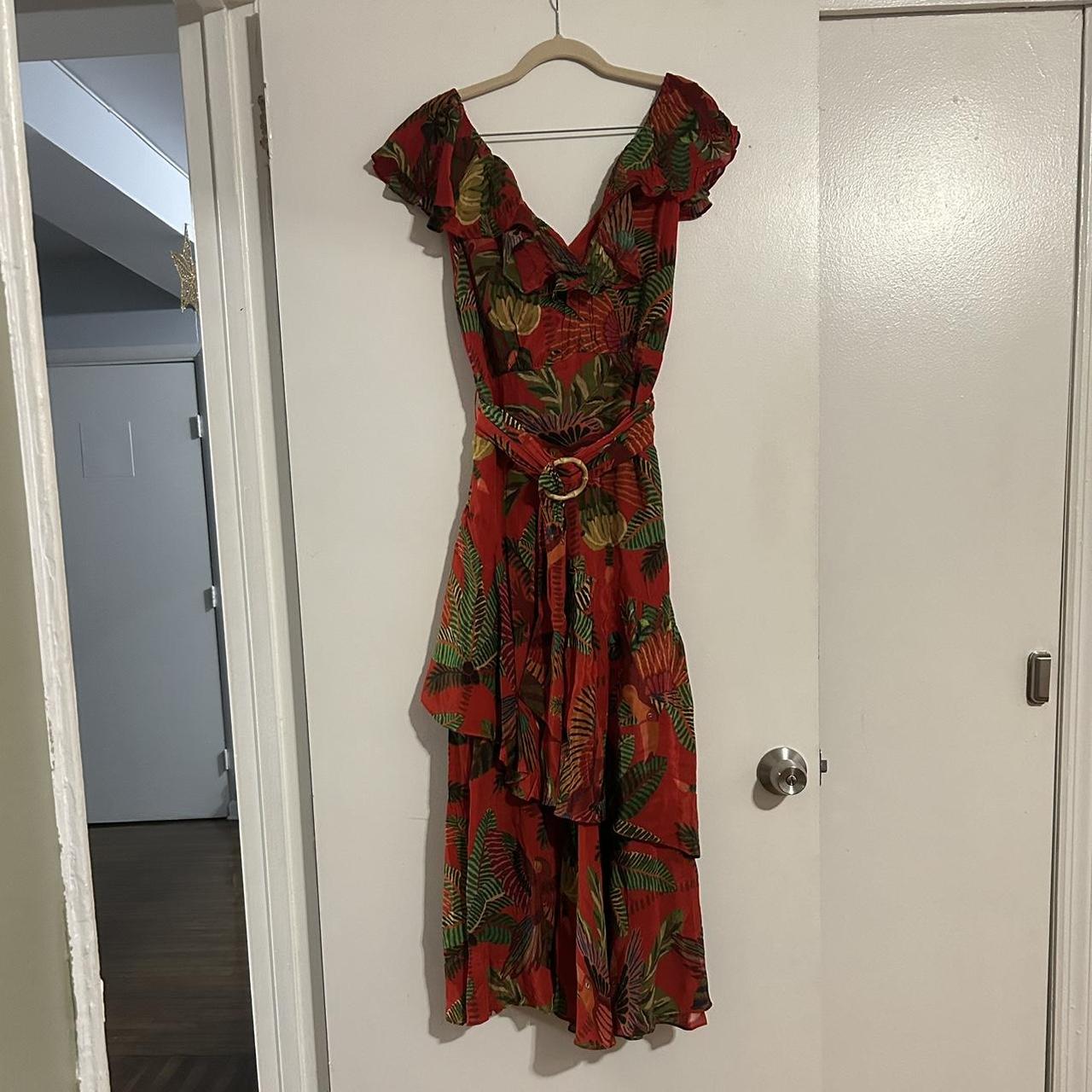 Farm Rio Women's Red and Green Dress