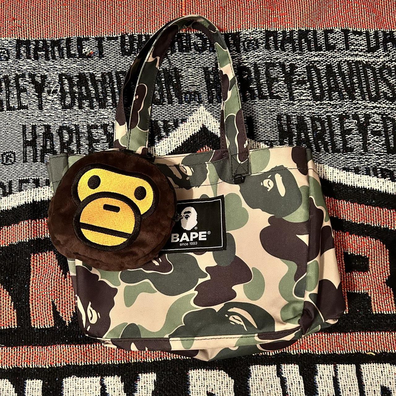 A Bathing Ape Tote Bag with Baby Milo keychain that... - Depop