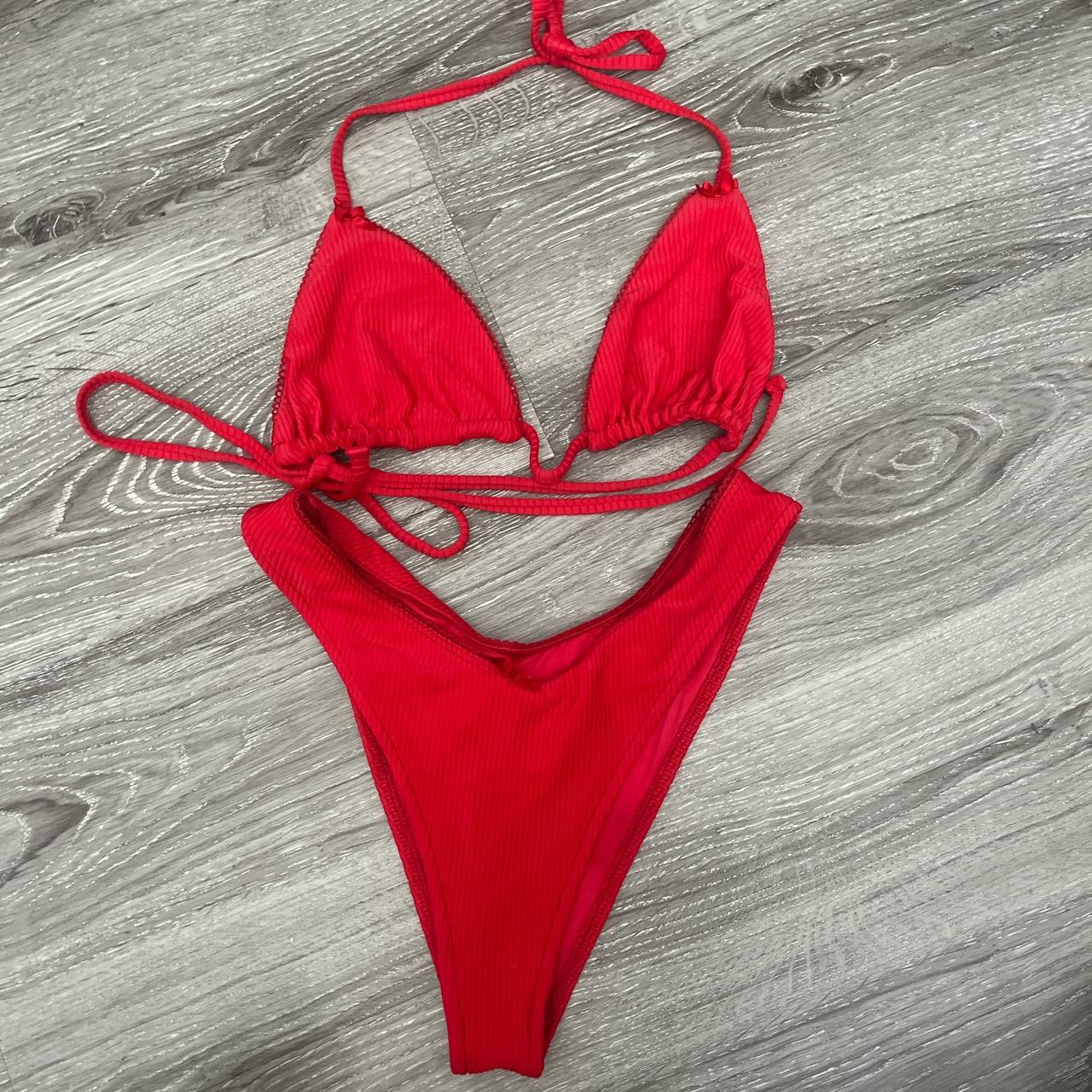 Frankies Bikinis Women's Red Bikinisandtankinisets Depop