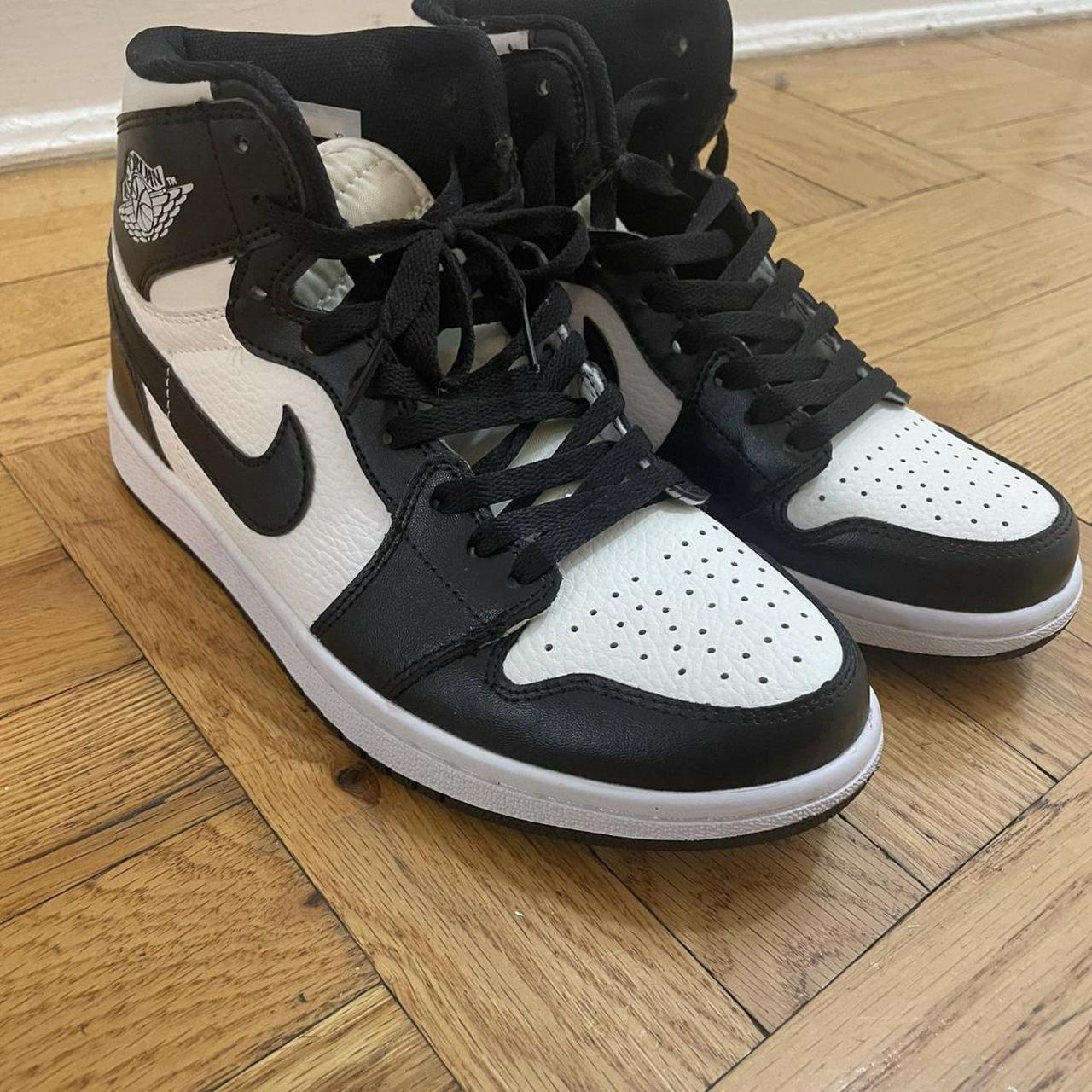 Black and White Air Jordan 1s Never worn Not in... - Depop