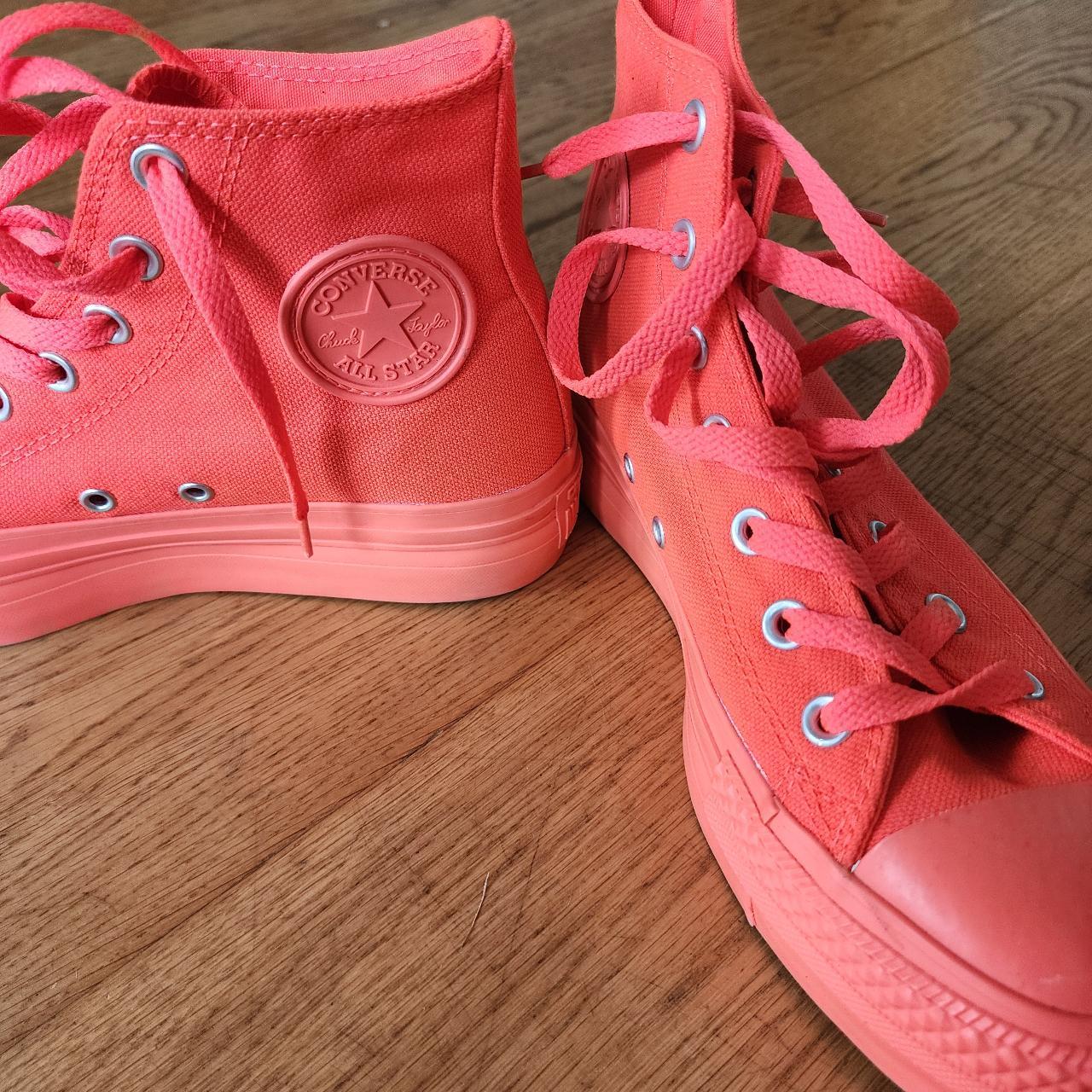 Converse All Stars Neon Orange Flatform Shoes