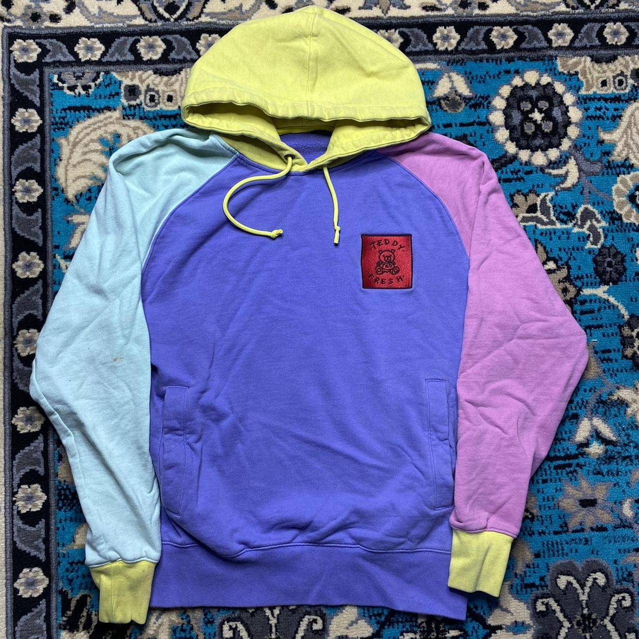 Teddy Fresh Colorblock Hoodie Size tag cut fits... Depop