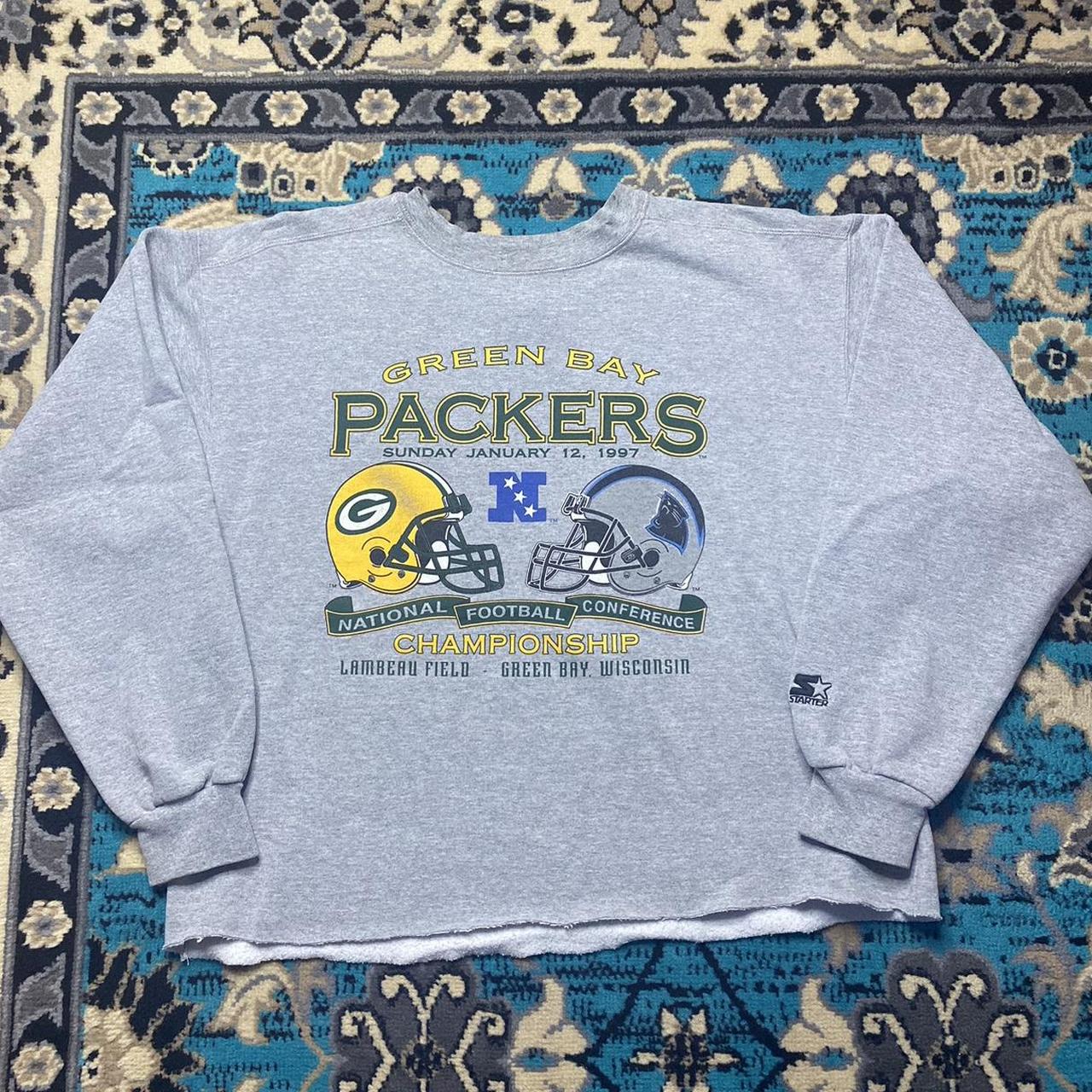 Green Bay Packers Starter NFL Sweatshirt - XL Grey Cotton