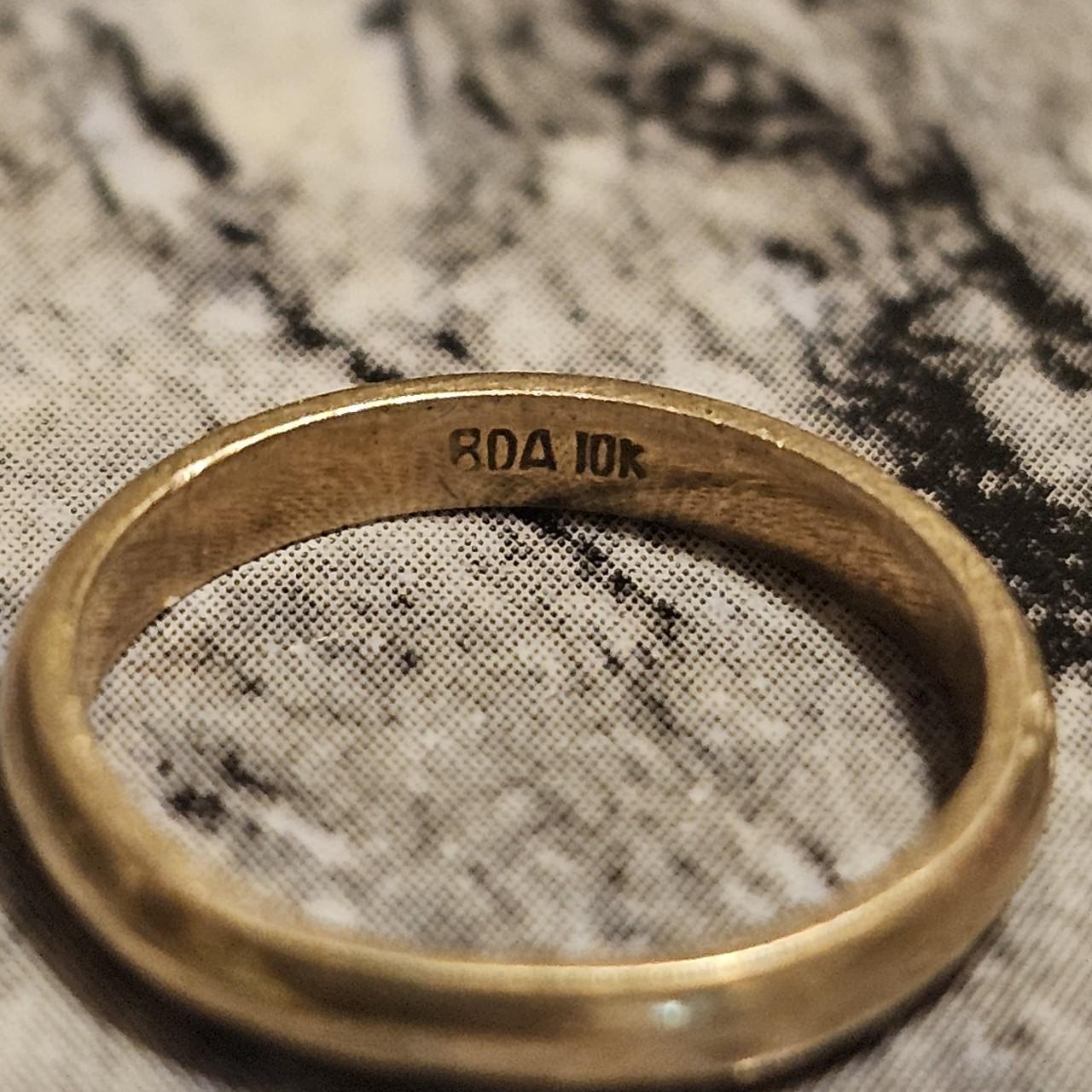 Vintage 10k Yellow Gold Baby Band Ring Size 1 - Depop