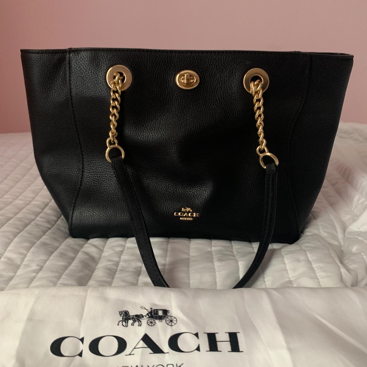 BLACK GOLD CHAIN COACH PURSE excellent shape I