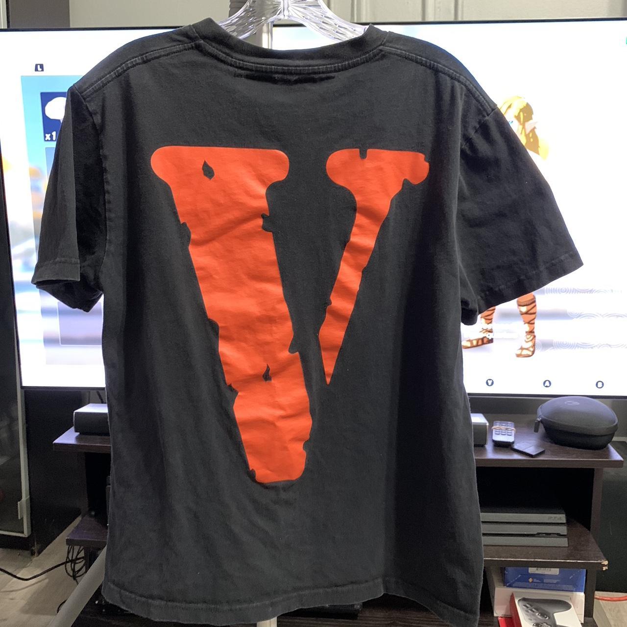 Vlone Men's Black and Orange T-shirt | Depop