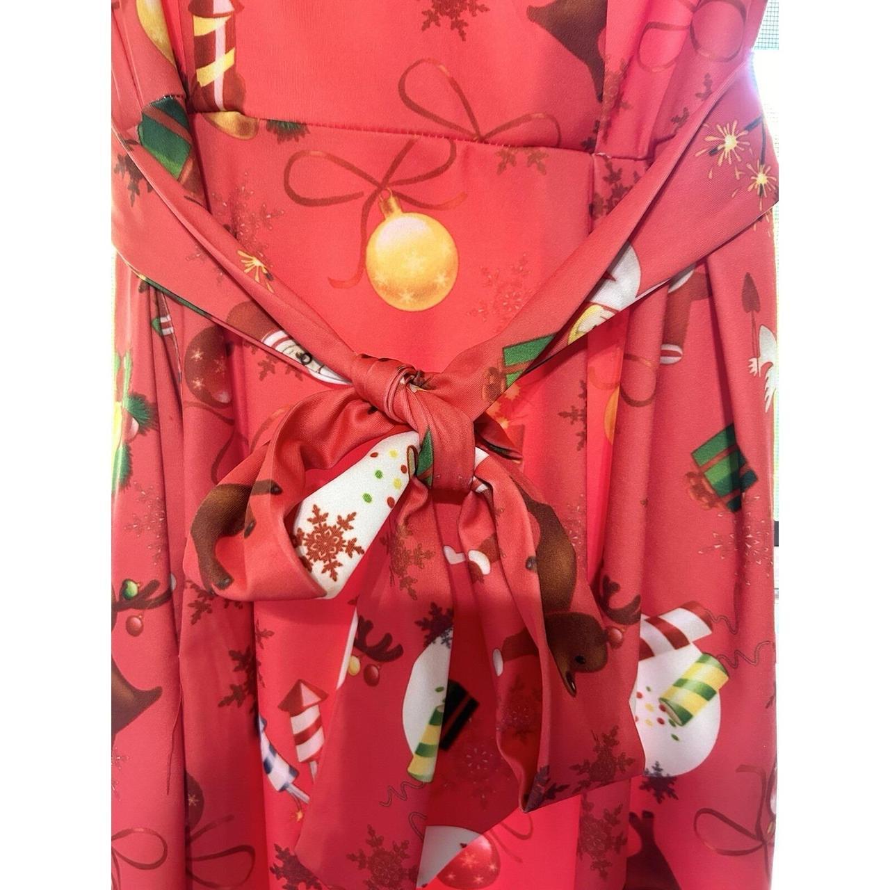 Women's Party Dress - Red/Green - M – Ouges Chris… - image 4