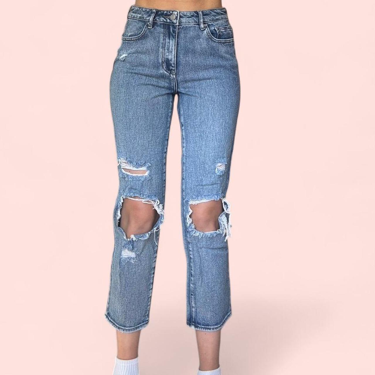 PacSun Women's Ripped Jeans Blue – High-waisted ripped blue
