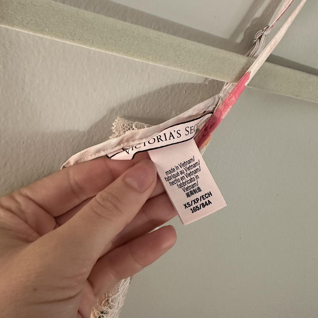 Pink and white floral slip dress. piece... Depop