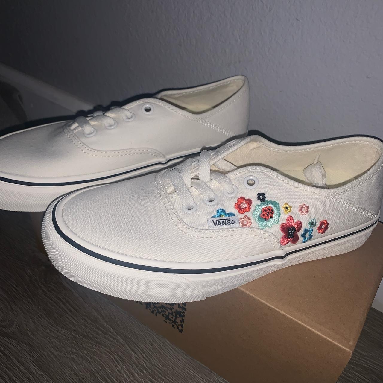 White vans 2024 with flowers