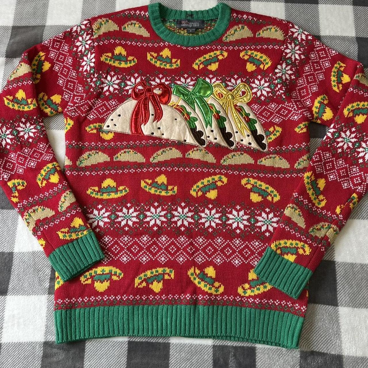 Men's Sweater - Multi/Red - S – Taco Tuesday Ugly… - image 1